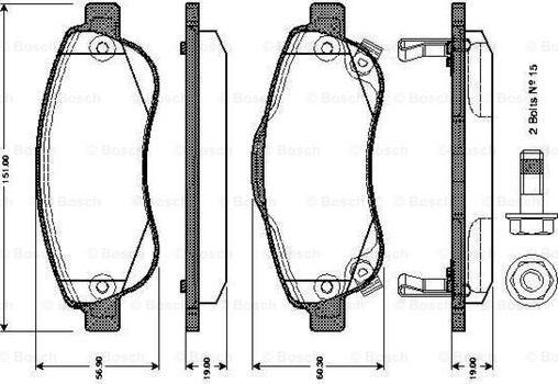 BOSCH 0 986 TB3 013 - Kit pastiglie freno, Freno a disco autozon.pro