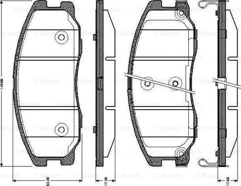 BOSCH 0 986 TB3 017 - Kit pastiglie freno, Freno a disco autozon.pro