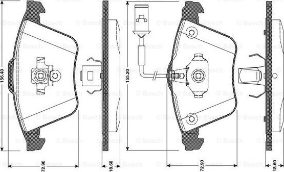 BOSCH 0 986 TB3 080 - Kit pastiglie freno, Freno a disco autozon.pro