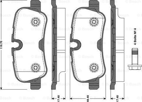 BOSCH 0 986 TB3 081 - Kit pastiglie freno, Freno a disco autozon.pro