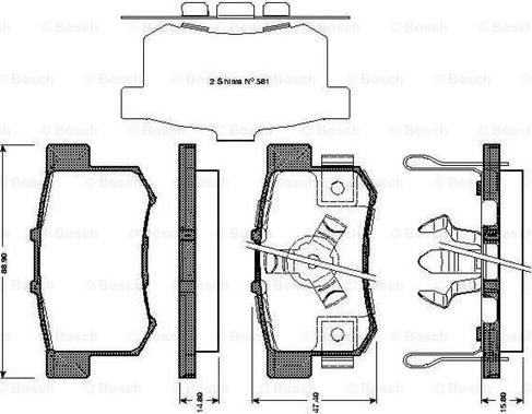 BOSCH 0 986 TB3 039 - Kit pastiglie freno, Freno a disco autozon.pro