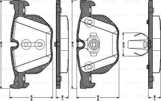 BOSCH 0 986 TB3 034 - Kit pastiglie freno, Freno a disco autozon.pro