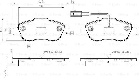 BOSCH 0 986 TB3 030 - Kit pastiglie freno, Freno a disco autozon.pro