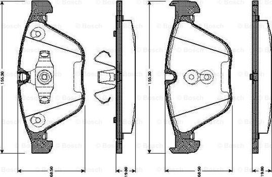 BOSCH 0 986 TB3 033 - Kit pastiglie freno, Freno a disco autozon.pro