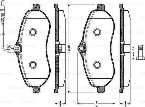 BOSCH 0 986 TB3 037 - Kit pastiglie freno, Freno a disco autozon.pro