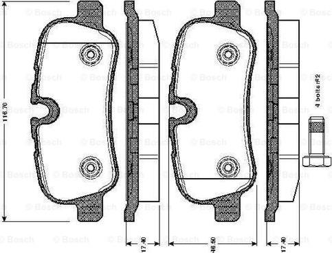 BOSCH 0 986 TB3 021 - Kit pastiglie freno, Freno a disco autozon.pro