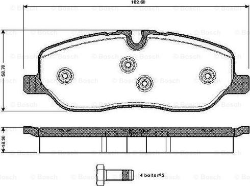 BOSCH 0 986 TB3 022 - Kit pastiglie freno, Freno a disco autozon.pro