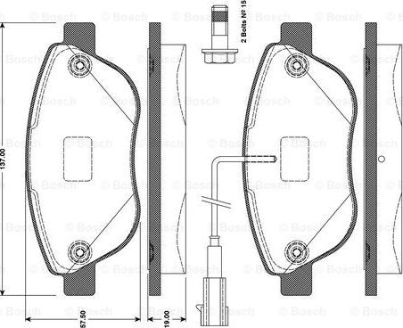 BOSCH 0 986 TB3 079 - Kit pastiglie freno, Freno a disco autozon.pro