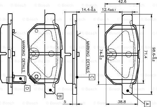 BOSCH 0 986 TB3 071 - Kit pastiglie freno, Freno a disco autozon.pro