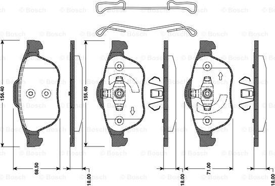 BOSCH 0 986 TB3 078 - Kit pastiglie freno, Freno a disco autozon.pro