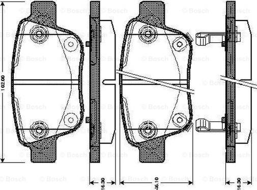 BOSCH 0 986 TB3 072 - Kit pastiglie freno, Freno a disco autozon.pro