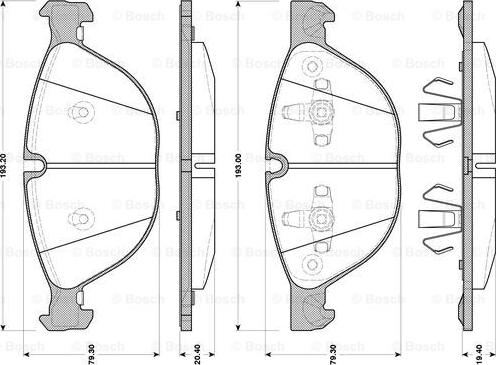 BOSCH 0 986 TB3 077 - Kit pastiglie freno, Freno a disco autozon.pro