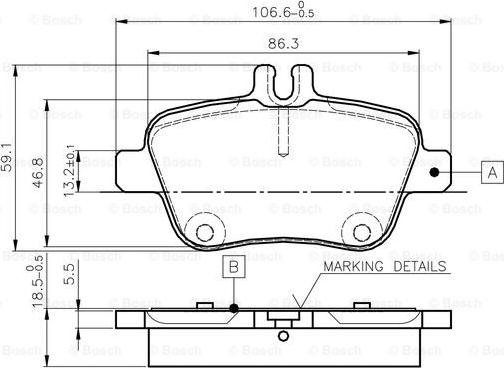 BOSCH 0 986 TB3 145 - Kit pastiglie freno, Freno a disco autozon.pro