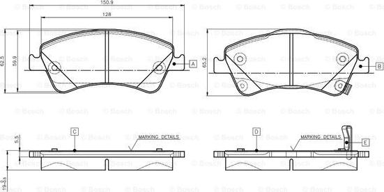 BOSCH 0 986 TB3 146 - Kit pastiglie freno, Freno a disco autozon.pro