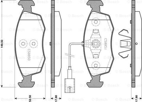 BOSCH 0 986 TB3 143 - Kit pastiglie freno, Freno a disco autozon.pro