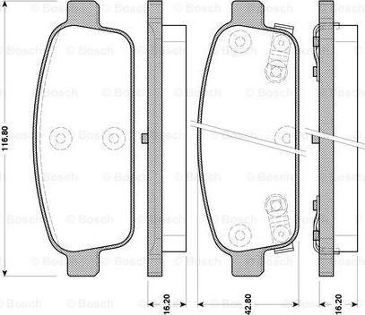 BOSCH 0 986 TB3 105 - Kit pastiglie freno, Freno a disco autozon.pro