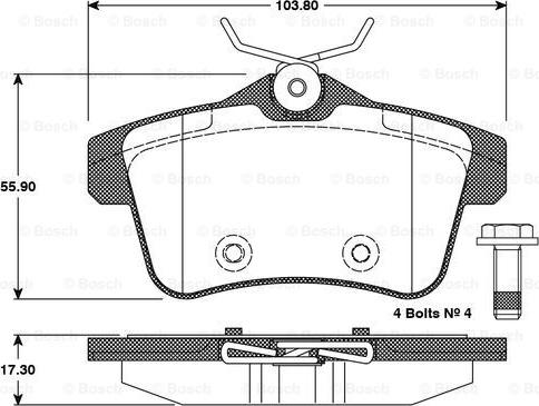 BOSCH 0 986 TB3 101 - Kit pastiglie freno, Freno a disco autozon.pro