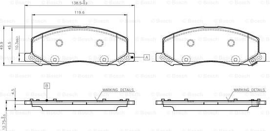 BOSCH 0 986 TB3 108 - Kit pastiglie freno, Freno a disco autozon.pro