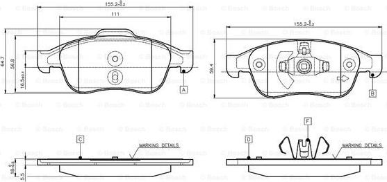 BOSCH 0 986 TB3 116 - Kit pastiglie freno, Freno a disco autozon.pro