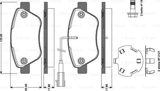 BOSCH 0 986 TB3 111 - Kit pastiglie freno, Freno a disco autozon.pro