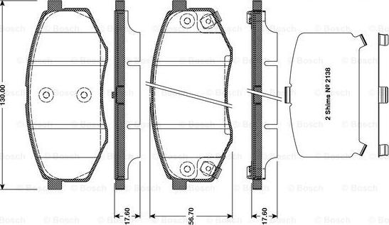 BOSCH 0 986 TB3 113 - Kit pastiglie freno, Freno a disco autozon.pro