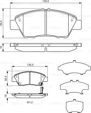 BOSCH 0 986 TB3 185 - Kit pastiglie freno, Freno a disco autozon.pro