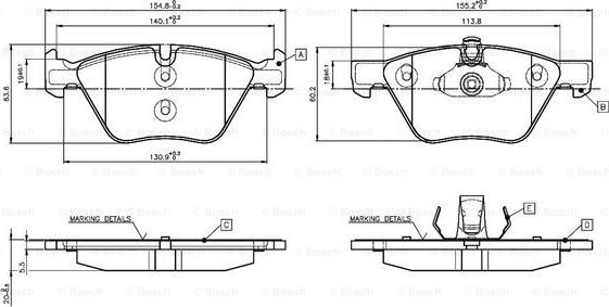 BOSCH 0 986 TB3 136 - Kit pastiglie freno, Freno a disco autozon.pro