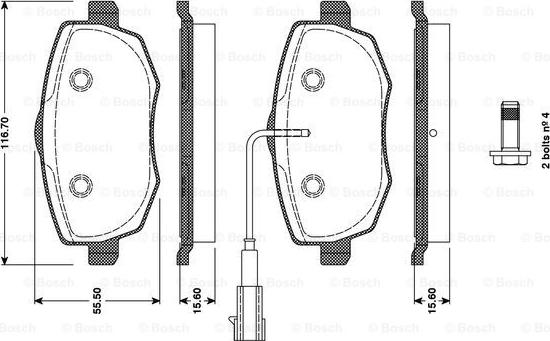 BOSCH 0 986 TB3 129 - Kit pastiglie freno, Freno a disco autozon.pro