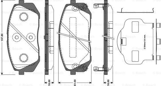 BOSCH 0 986 TB3 124 - Kit pastiglie freno, Freno a disco autozon.pro