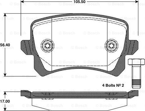 BOSCH 0 986 TB3 125 - Kit pastiglie freno, Freno a disco autozon.pro