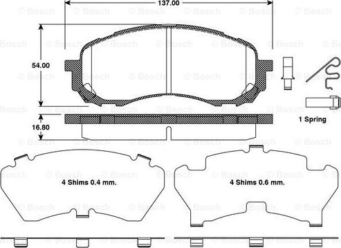 BOSCH 0 986 TB3 120 - Kit pastiglie freno, Freno a disco autozon.pro