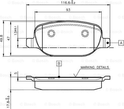 BOSCH 0 986 TB3 128 - Kit pastiglie freno, Freno a disco autozon.pro