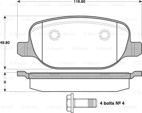 BOSCH 0 986 TB3 122 - Kit pastiglie freno, Freno a disco autozon.pro