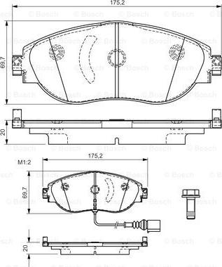 BOSCH 0 986 TB3 175 - Kit pastiglie freno, Freno a disco autozon.pro