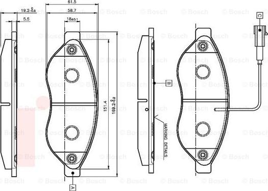 BOSCH 0 986 TB2 944 - Kit pastiglie freno, Freno a disco autozon.pro