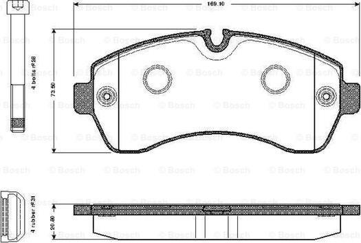 BOSCH 0 986 TB2 946 - Kit pastiglie freno, Freno a disco autozon.pro