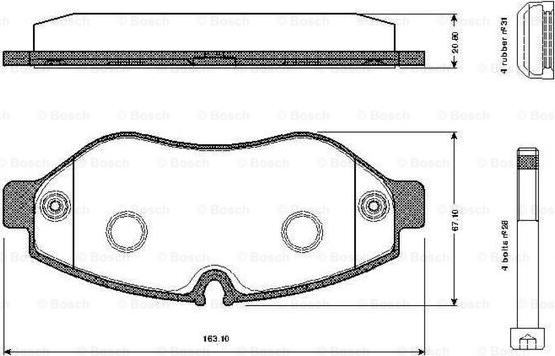 BOSCH 0 986 TB2 948 - Kit pastiglie freno, Freno a disco autozon.pro