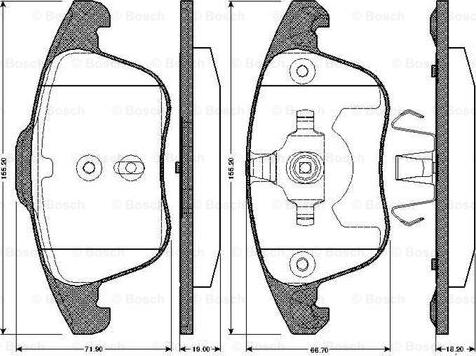 BOSCH 0 986 TB2 950 - Kit pastiglie freno, Freno a disco autozon.pro