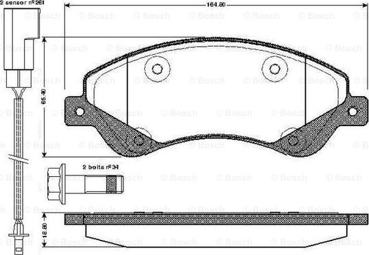 BOSCH 0 986 TB2 952 - Kit pastiglie freno, Freno a disco autozon.pro