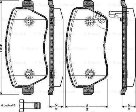 BOSCH 0 986 TB2 965 - Kit pastiglie freno, Freno a disco autozon.pro