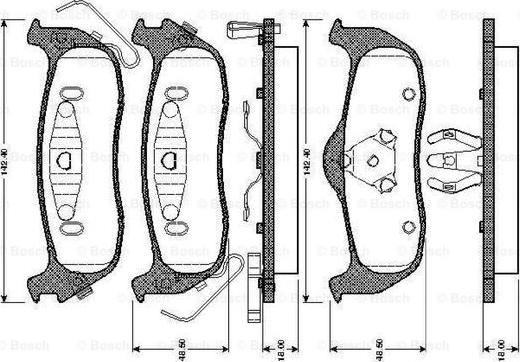 BOSCH 0 986 TB2 966 - Kit pastiglie freno, Freno a disco autozon.pro