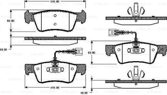 BOSCH 0 986 TB2 968 - Kit pastiglie freno, Freno a disco autozon.pro