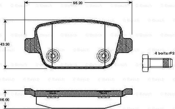 BOSCH 0 986 TB2 984 - Kit pastiglie freno, Freno a disco autozon.pro