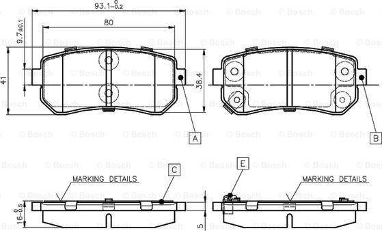 BOSCH 0 986 TB2 975 - Kit pastiglie freno, Freno a disco autozon.pro