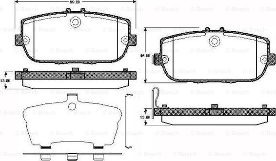 BOSCH 0 986 TB2 970 - Kit pastiglie freno, Freno a disco autozon.pro