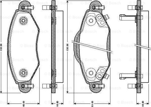 BOSCH 0 986 TB2 443 - Kit pastiglie freno, Freno a disco autozon.pro