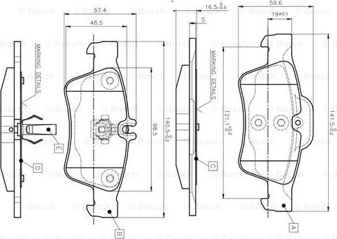 BOSCH 0 986 TB2 451 - Kit pastiglie freno, Freno a disco autozon.pro