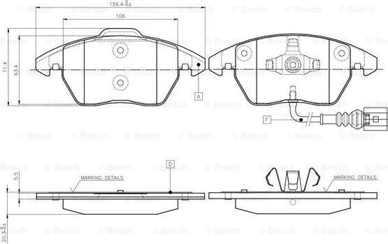 BOSCH 0 986 TB2 457 - Kit pastiglie freno, Freno a disco autozon.pro