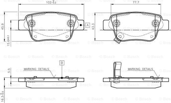 BOSCH 0 986 TB2 464 - Kit pastiglie freno, Freno a disco autozon.pro