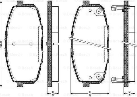 BOSCH 0 986 TB2 460 - Kit pastiglie freno, Freno a disco autozon.pro